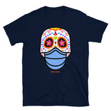 Day of the Dead (Dia Muertos) Sugar Skull with Face Mask Halloween 2020 Short-Sleeve Unisex T-Shirt