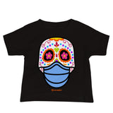 Day of the Dead (Dia Muertos) Sugar Skull with Face Mask Halloween 2020 Baby Jersey Short Sleeve Tee