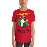 Funny Naughty Cat Christmas Navidad Youth Short Sleeve T-Shirt