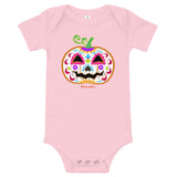 Day of the Dead (Dia de Muertos) Sugar Skull Halloween Pumpkin Bodysuit (Onesie) 100% Cotton