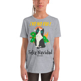 Funny Naughty Cat Christmas Navidad Youth Short Sleeve T-Shirt