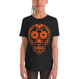 Calavera (Sugar Skull) Orange Youth Short Sleeve T-Shirt