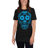 Calavera (Sugar Skull) blue Short-Sleeve Unisex T-Shirt