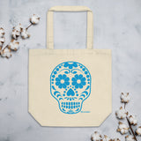 Calavera (Sugar Skull) Blue Eco-Friendly Organic Cotton Tote Bag