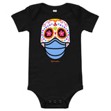 Day of the Dead (Dia Muertos) Sugar Skull with Face Mask Halloween 2020 Bodysuit (Onesie) 100% Cotton