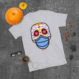 Day of the Dead (Dia Muertos) Sugar Skull with Face Mask Halloween 2020 Short-Sleeve Unisex T-Shirt