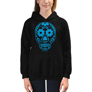 Calavera (Sugar Skull) Blue Kids Hoodie