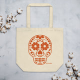 Calavera (Sugar Skull) Orange Eco-Friendly Organic Cotton Tote Bag