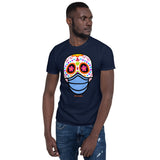 Day of the Dead (Dia Muertos) Sugar Skull with Face Mask Halloween 2020 Short-Sleeve Unisex T-Shirt