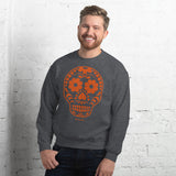 Calavera (Sugar Skull) Orange Unisex Sweatshirt