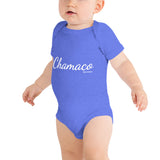 Chamaco white font Baby Boy Bodysuit 100% Cotton