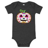 Day of the Dead (Dia de Muertos) Sugar Skull Halloween Pumpkin Bodysuit (Onesie) 100% Cotton