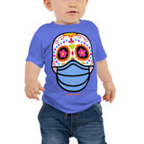 Day of the Dead (Dia Muertos) Sugar Skull with Face Mask Halloween 2020 Baby Jersey Short Sleeve Tee