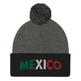 Mexico Embroidered Pom-Pom Beanie