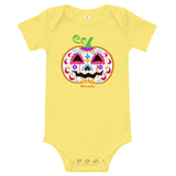 Day of the Dead (Dia de Muertos) Sugar Skull Halloween Pumpkin Bodysuit (Onesie) 100% Cotton