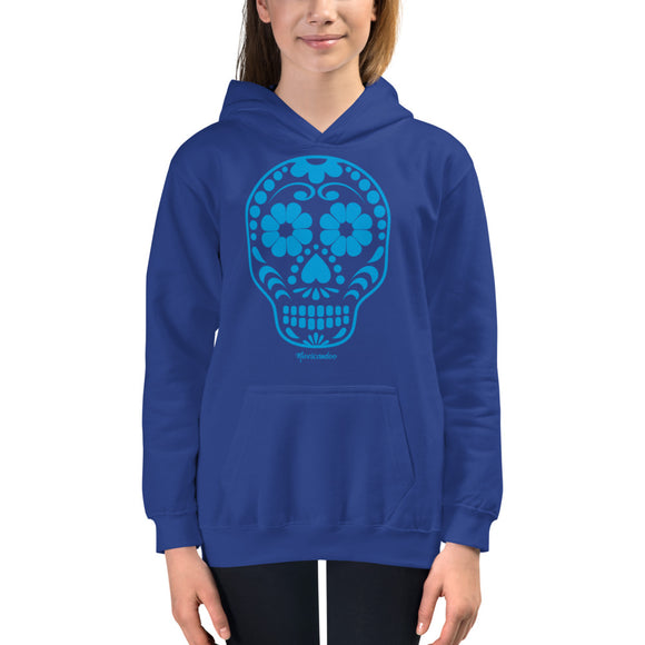 Calavera (Sugar Skull) Blue Kids Hoodie