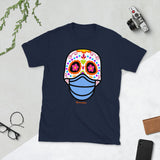 Day of the Dead (Dia Muertos) Sugar Skull with Face Mask Halloween 2020 Short-Sleeve Unisex T-Shirt