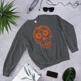 Calavera (Sugar Skull) Orange Unisex Sweatshirt