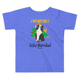 Funny Naughty Cat Christmas Navidad Toddler Short Sleeve Tee