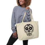 Calavera (Sugar Skull) Large Organic Cotton Tote Bag