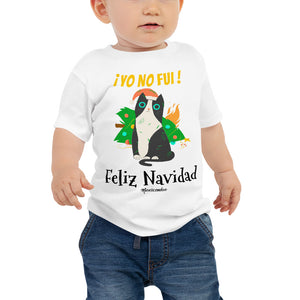 Funny Naughty Cat Christmas Navidad Baby Jersey Short Sleeve Tee