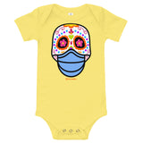 Day of the Dead (Dia Muertos) Sugar Skull with Face Mask Halloween 2020 Bodysuit (Onesie) 100% Cotton