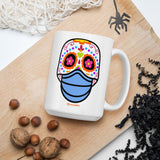 Day of the Dead (Dia Muertos) Sugar Skull with Face Mask Halloween 2020 Mug