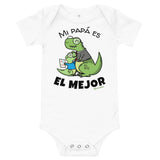 Mi Papa es el Mejor! Dinosaur Baby Bodysuit (Onesie) 100% Cotton