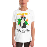 Funny Naughty Cat Christmas Navidad Youth Short Sleeve T-Shirt