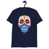 Day of the Dead (Dia Muertos) Sugar Skull with Face Mask Halloween 2020 Short-Sleeve Unisex T-Shirt