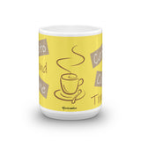 Cafecito and Chisme Time Yellow Mug