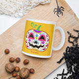 Day of the Dead (Dia de Muertos) Sugar Skull Halloween Pumpkin Mug