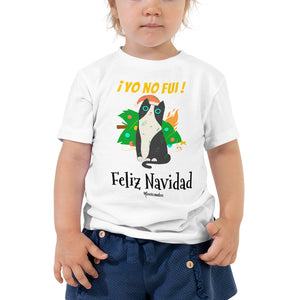 Funny Naughty Cat Christmas Navidad Toddler Short Sleeve Tee