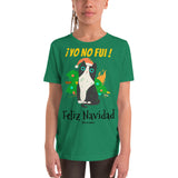 Funny Naughty Cat Christmas Navidad Youth Short Sleeve T-Shirt