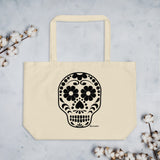 Calavera (Sugar Skull) Large Organic Cotton Tote Bag