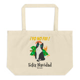 Funny Naughty Cat Christmas Navidad Large organic tote bag