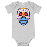 Day of the Dead (Dia Muertos) Sugar Skull with Face Mask Halloween 2020 Bodysuit (Onesie) 100% Cotton