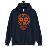 Calavera (Sugar Skull) Orange Hooded Sweatshirt