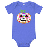 Day of the Dead (Dia de Muertos) Sugar Skull Halloween Pumpkin Bodysuit (Onesie) 100% Cotton