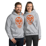 Calavera (Sugar Skull) Orange Hooded Sweatshirt