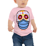 Day of the Dead (Dia Muertos) Sugar Skull with Face Mask Halloween 2020 Baby Jersey Short Sleeve Tee