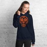 Calavera (Sugar Skull) Orange Hooded Sweatshirt