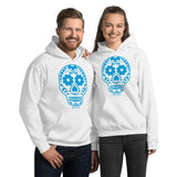 Calavera (Sugar Skull) blue Hooded Sweatshirt