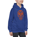 Calavera (Sugar Skull) Orange Kids Hoodie