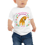 Mami es la Mejor del Mundo cute giraffe Baby Jersey Short Sleeve Tee