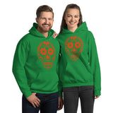 Calavera (Sugar Skull) Orange Hooded Sweatshirt