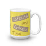 Cafecito and Chisme Time Yellow Mug