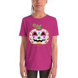 Pumpkin with sugar skull face