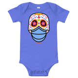 Day of the Dead (Dia Muertos) Sugar Skull with Face Mask Halloween 2020 Bodysuit (Onesie) 100% Cotton