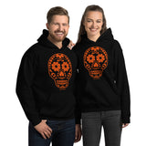 Calavera (Sugar Skull) Orange Hooded Sweatshirt